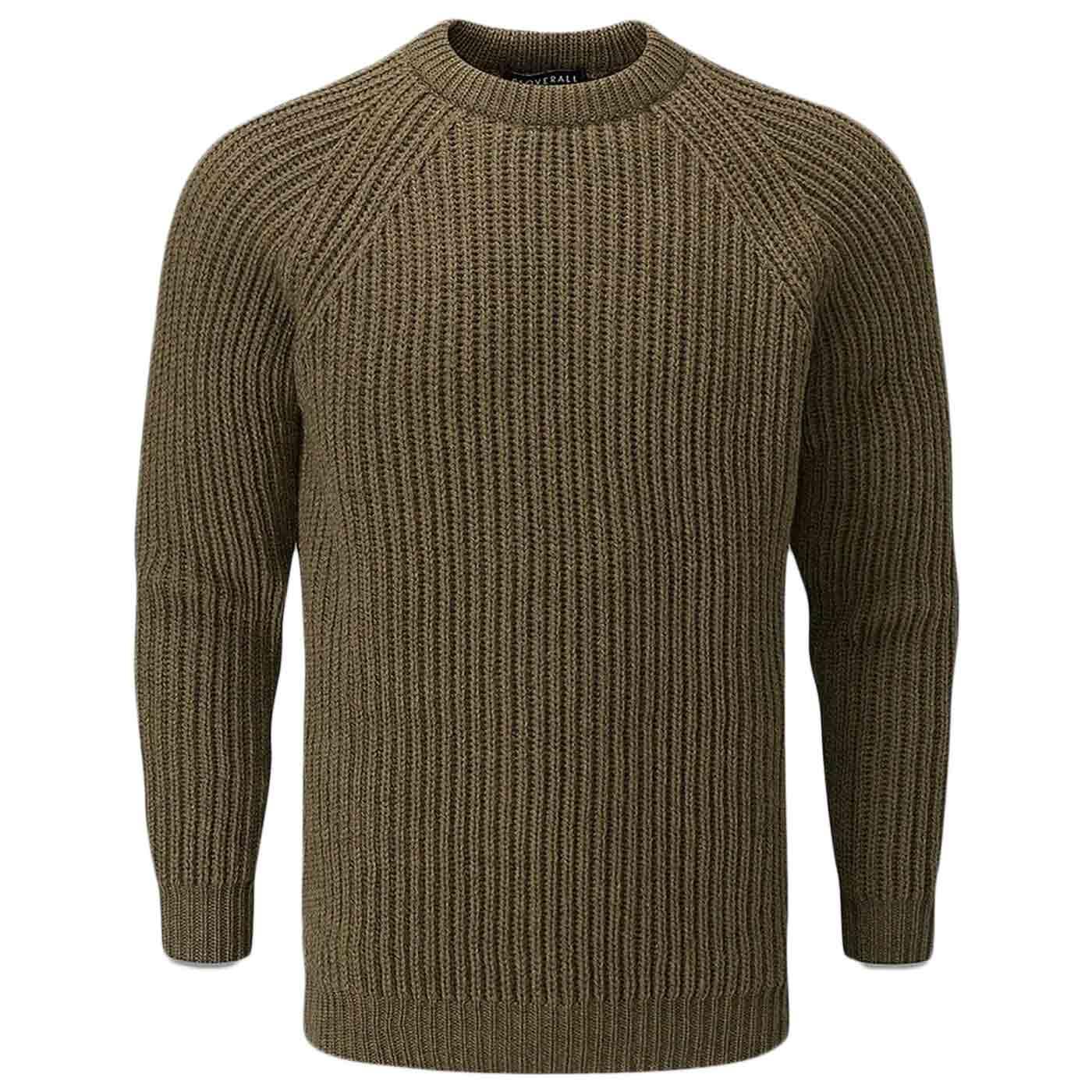 Gloverall Vintage Ribbed  Fisherman Jumper Army