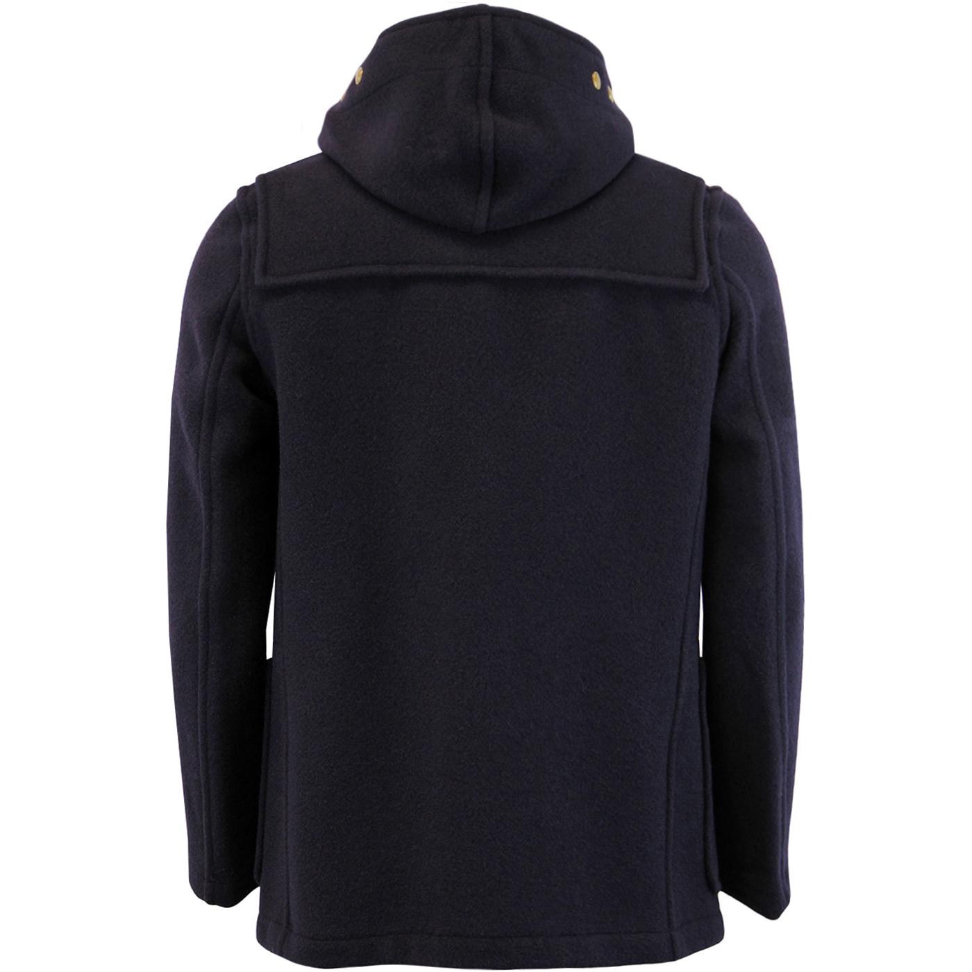 GLOVERALL Mid Monty Retro 1960s Mod Wool Blend Duffle Coat Navy