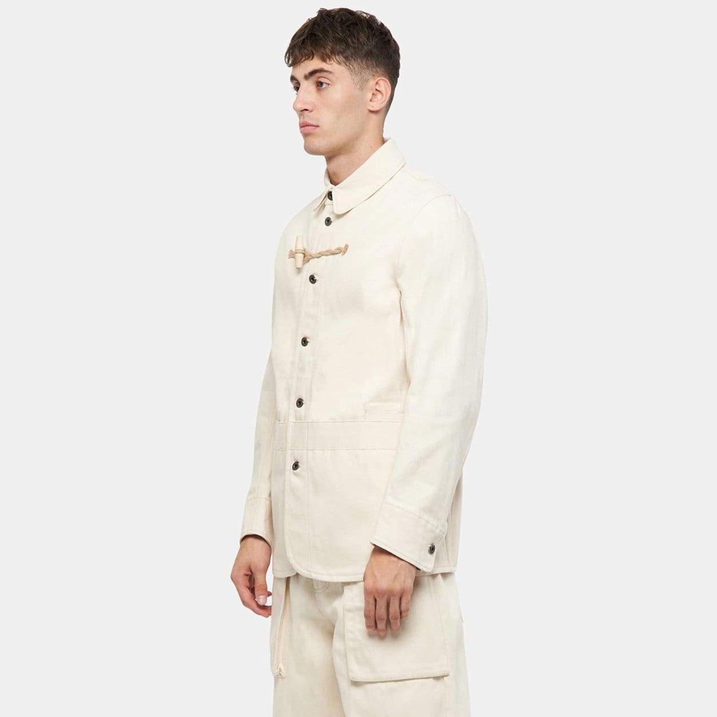 GLOVERALL X ULLAC Cotton Twill Painter Jacket in Ecru