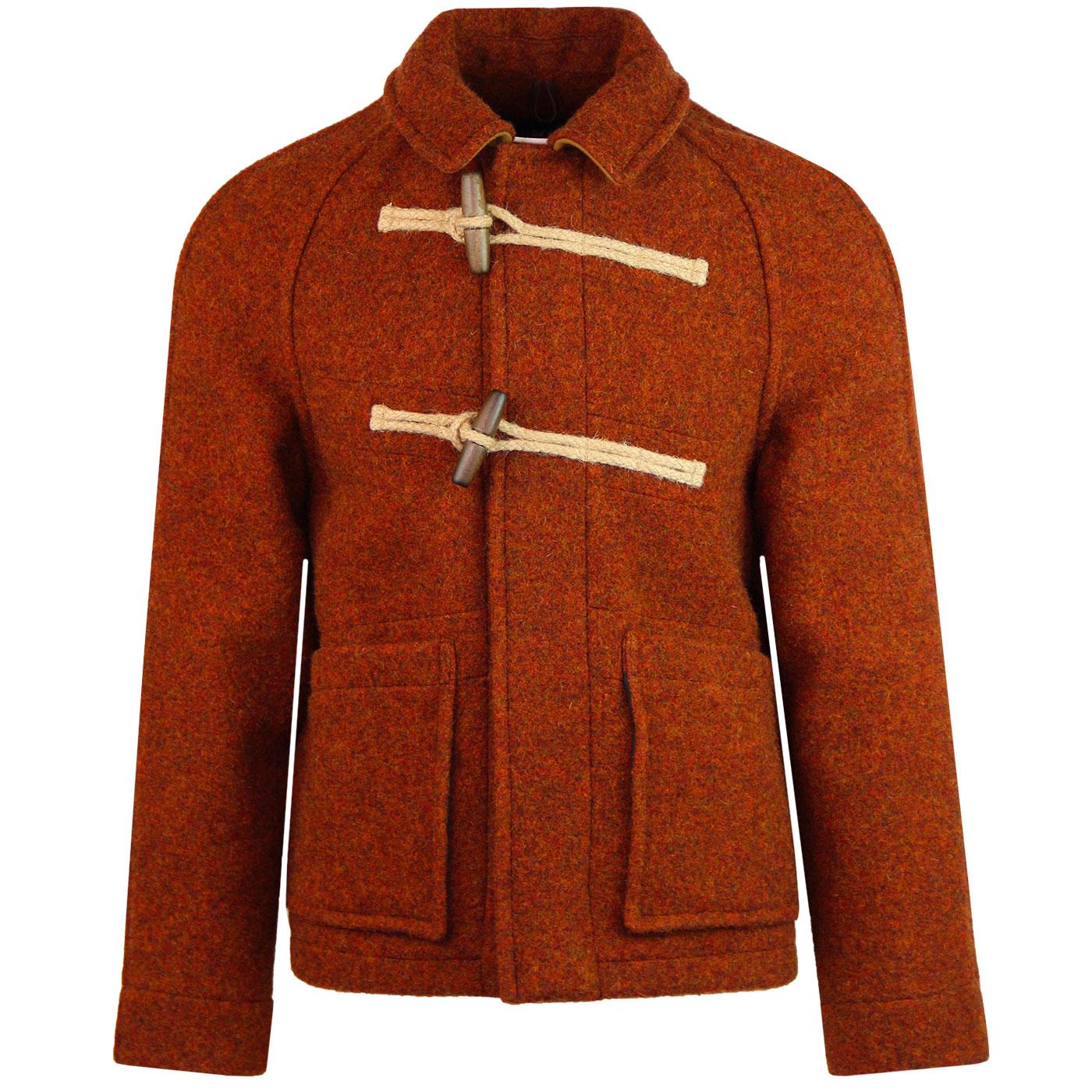 GLOVERALL 1960s Mod Whitby Deck Duffle Coat (Rust)