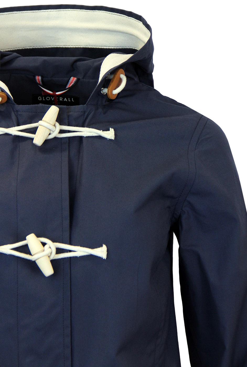 GLOVERALL Retro Lightweight Showerproof Summer Duffle Coat Navy GLOVERALL Retro Lightweight Showerproof Summer Duffle Coat Navy