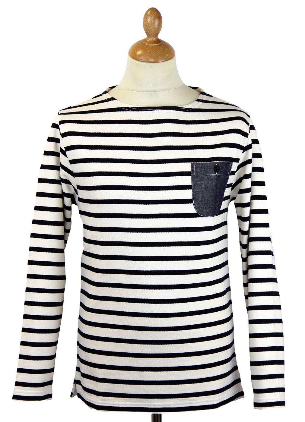 GLOVERALL Retro 60s Mod Striped Sailor Sweatshirt