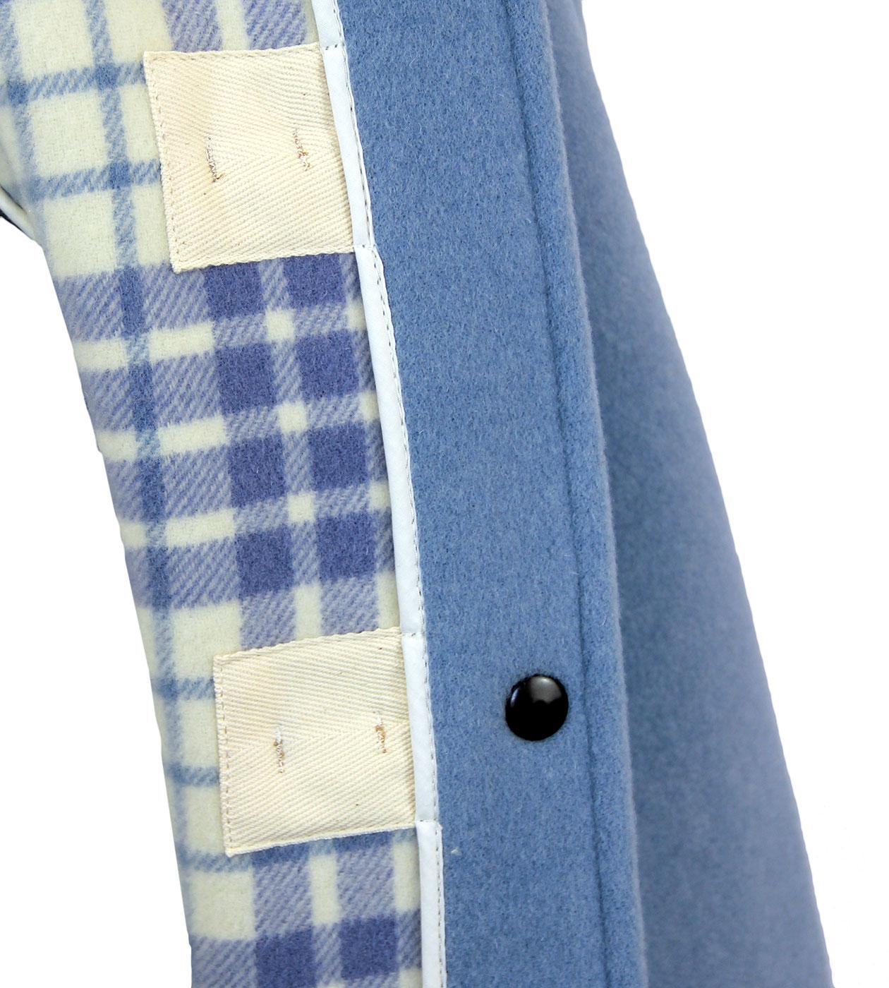 GLOVERALL 432FC Retro 60s Short Slim Fit Duffle Coat Pastel Blue