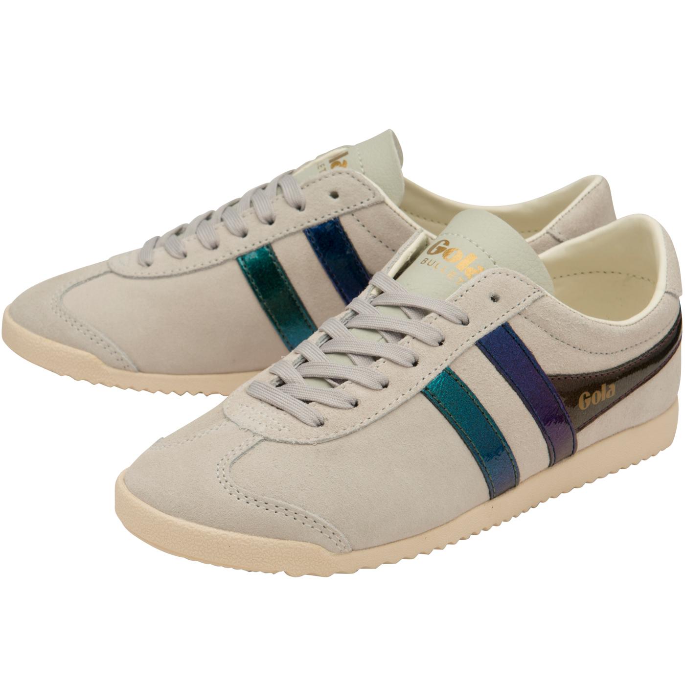 GOLA Bullet Flash Women's Retro Suede Trainers in Off White