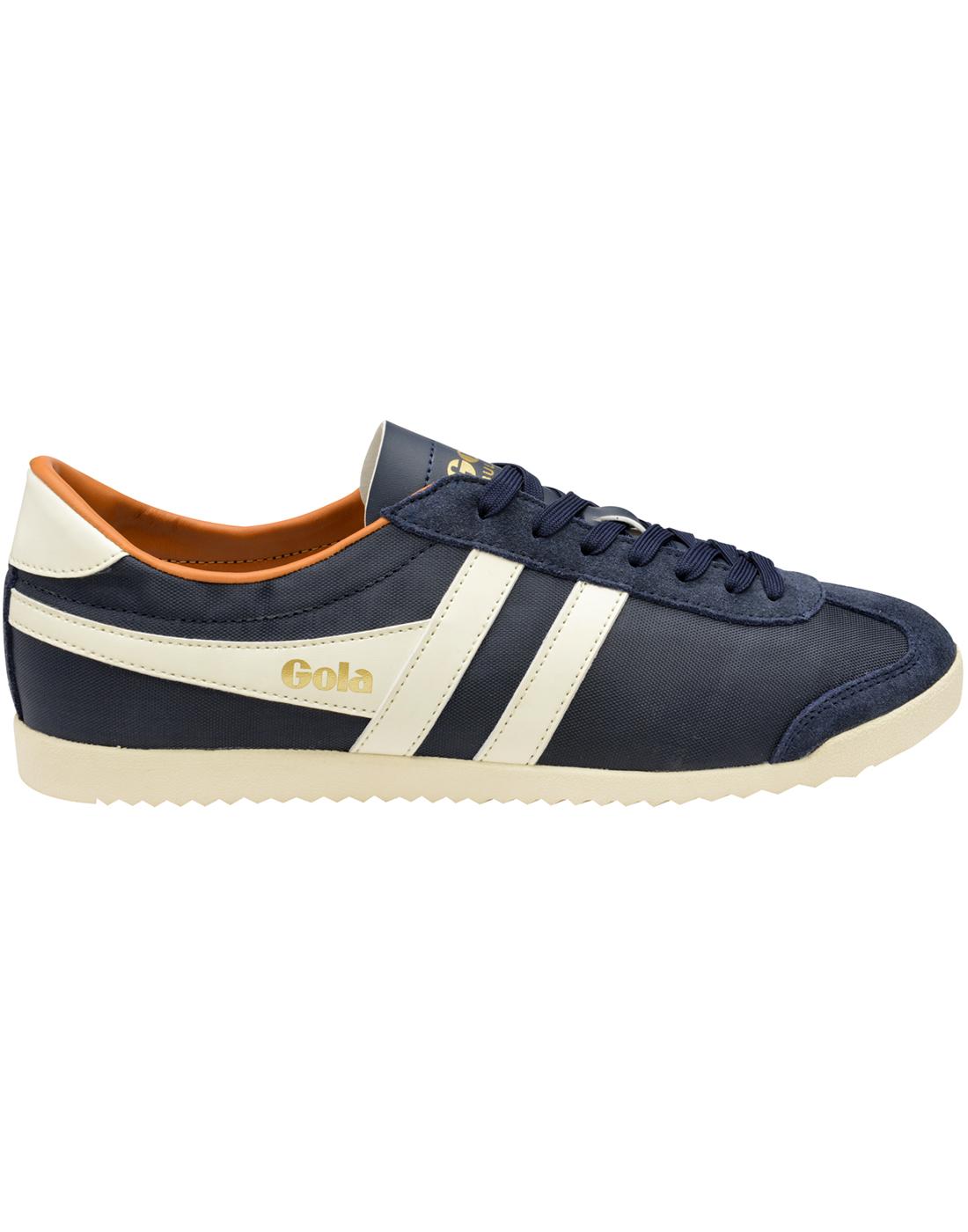 GOLA Bullet Nylon Mens Retro 70s Trainers in Navy/Orange