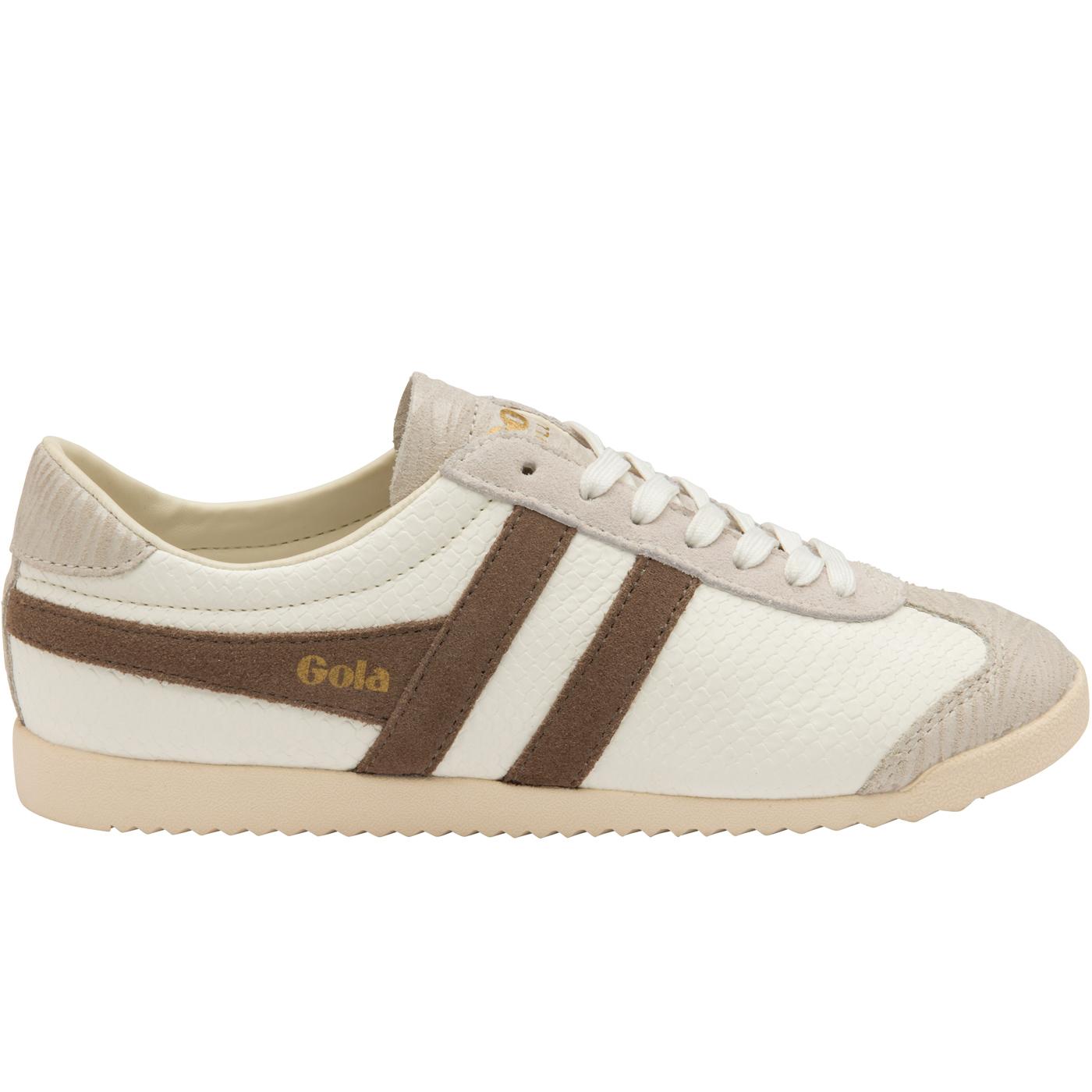 GOLA Bullet Reptile Women's Retro Trainers in Off White/Taupe