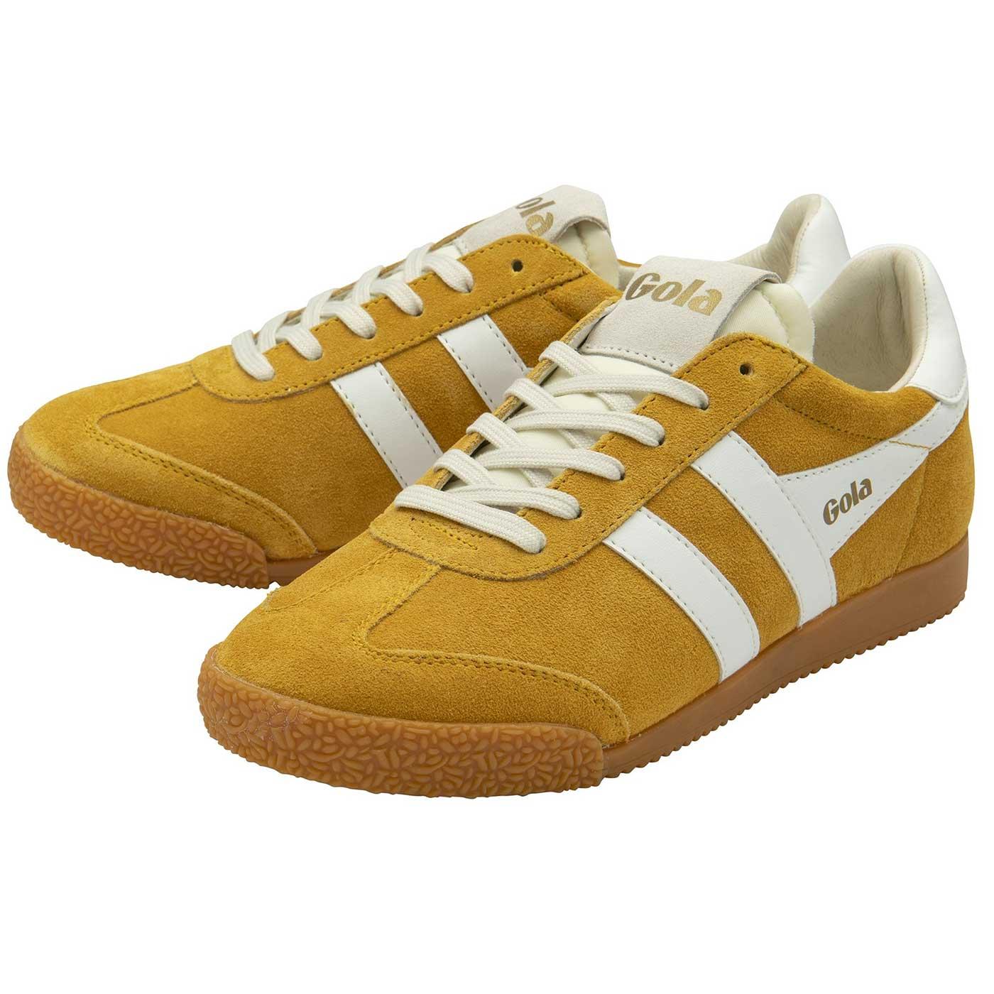 Gola Classics Elan Women's Retro Suede Trainers in Sun/White