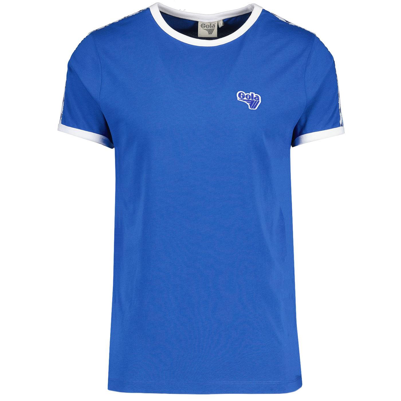 Gola Classics Retro 70s Taped Ringer Logo Tee Blue