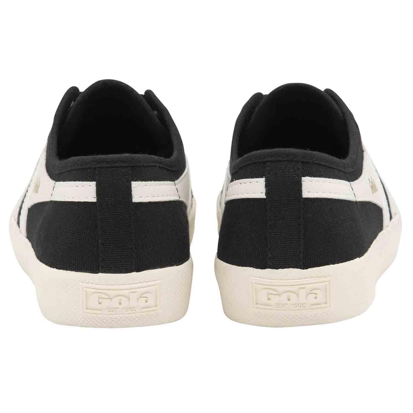 Gola Coaster Retro Vegan Canvas Trainers Black/Off White/Gold