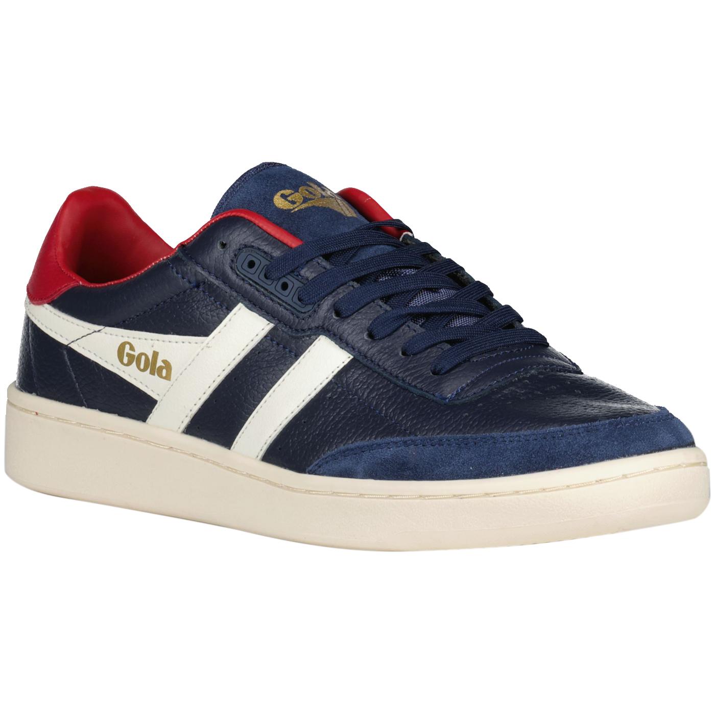 Contact Gola Classics Retro Leather Trainers N/W/R