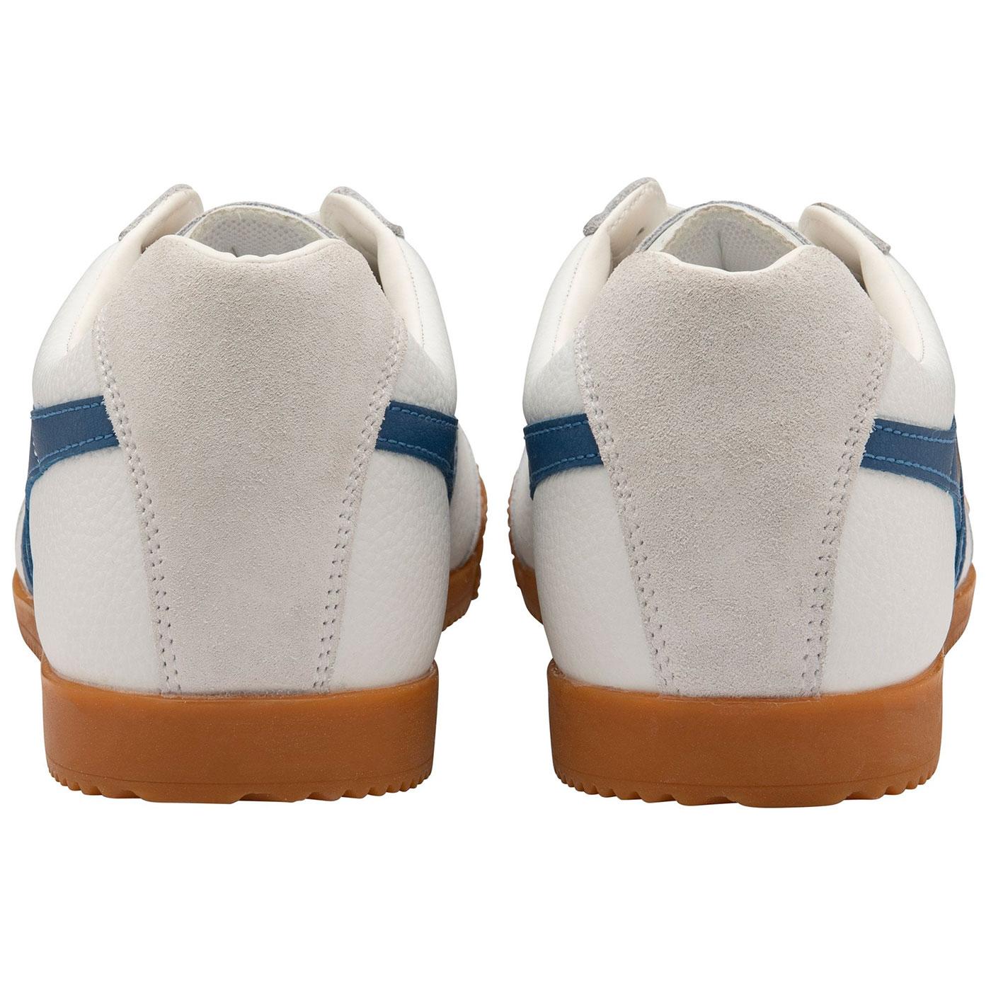 Gola Classics Harrier Leather Retro Trainers In White Marine Blue