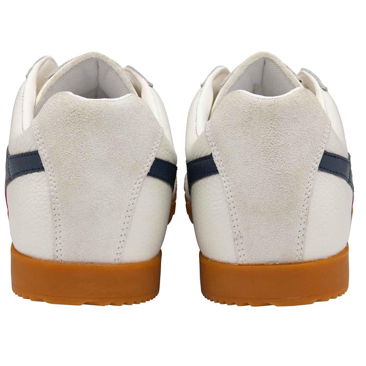GOLA Harrier Leather Mens Retro Indie Mod Trainers White/Navy/Red