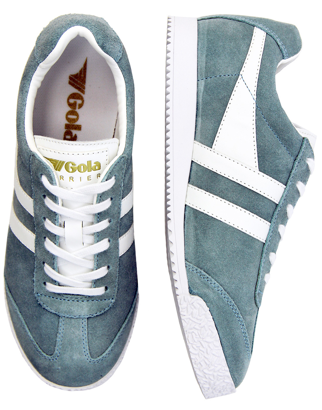 GOLA Harrier Womens Retro suede trainers IN Sky Blue & White