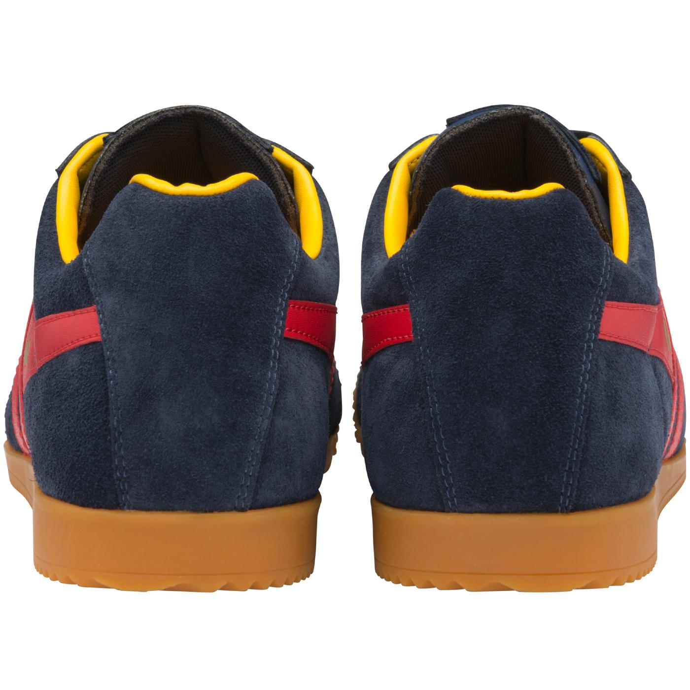 GOLA Harrier Suede Mens Retro 70s Trainers Navy/Red/Sun