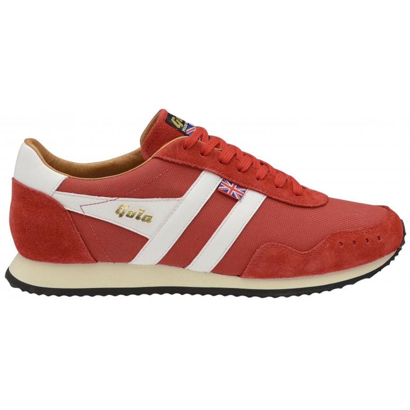 GOLA Track Mesh Made in England Retro 70s Trainers in Red