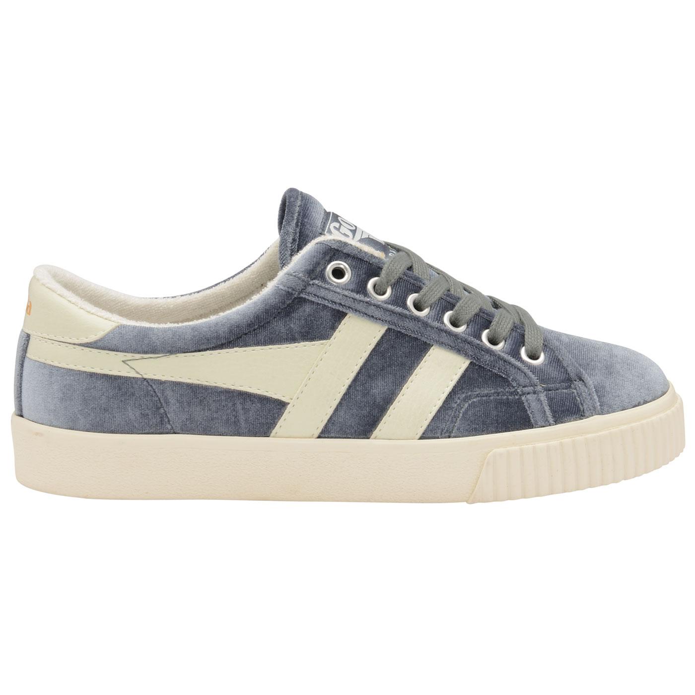 GOLA Mark Cox Womens Retro Velvet Tennis Trainers in Slate