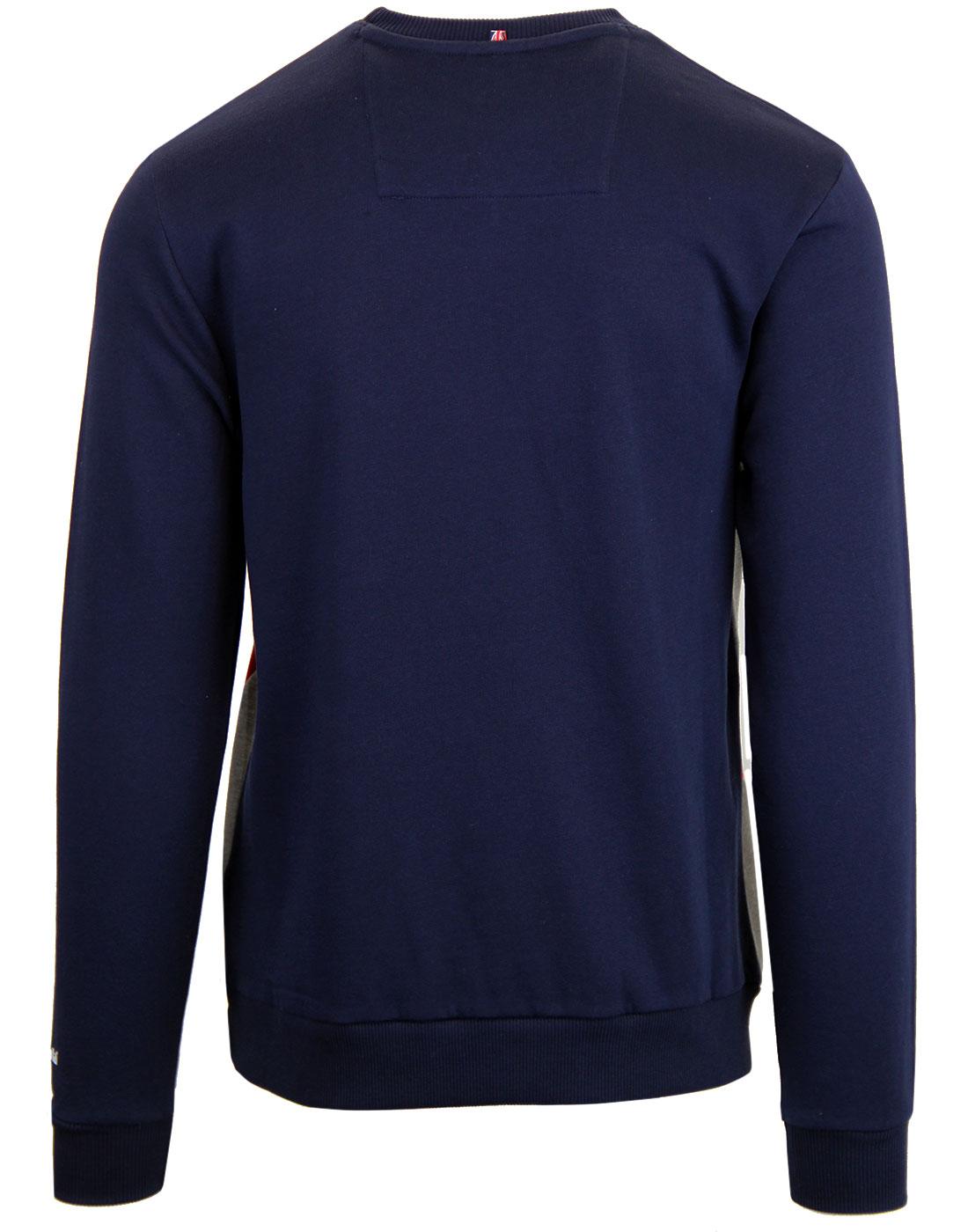 GOLA CLASSICS 'Ryan' Retro 80's Panel Sweater in Navy