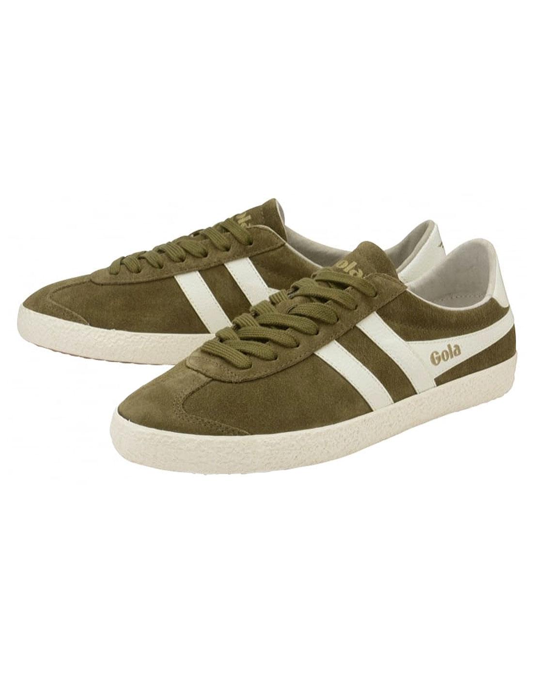 GOLA Specialist Retro 1970s Indie Suede Trainers Khaki/Off White