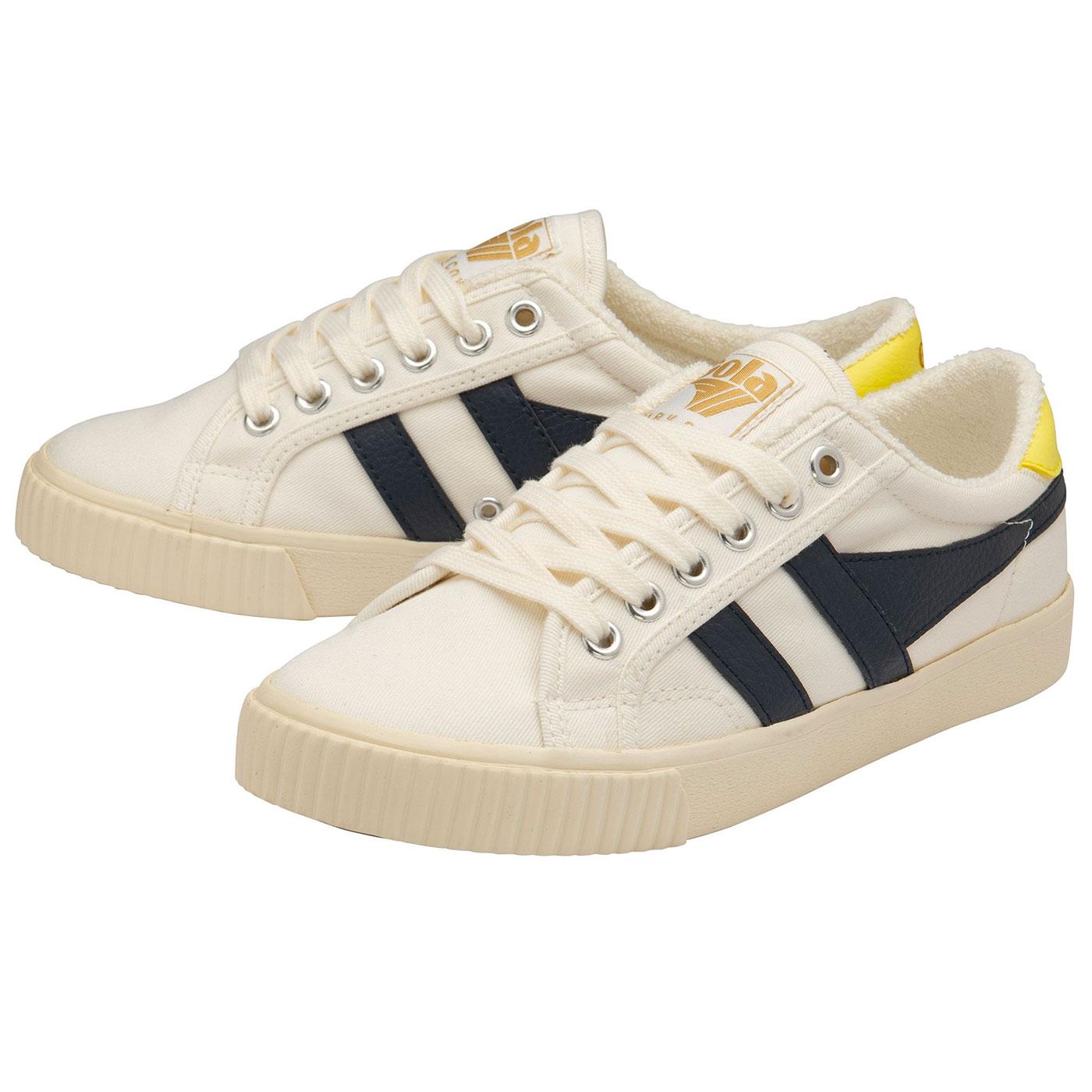 GOLA Mark Cox Womens Tennis Trainers in Off White/Navy/Lime