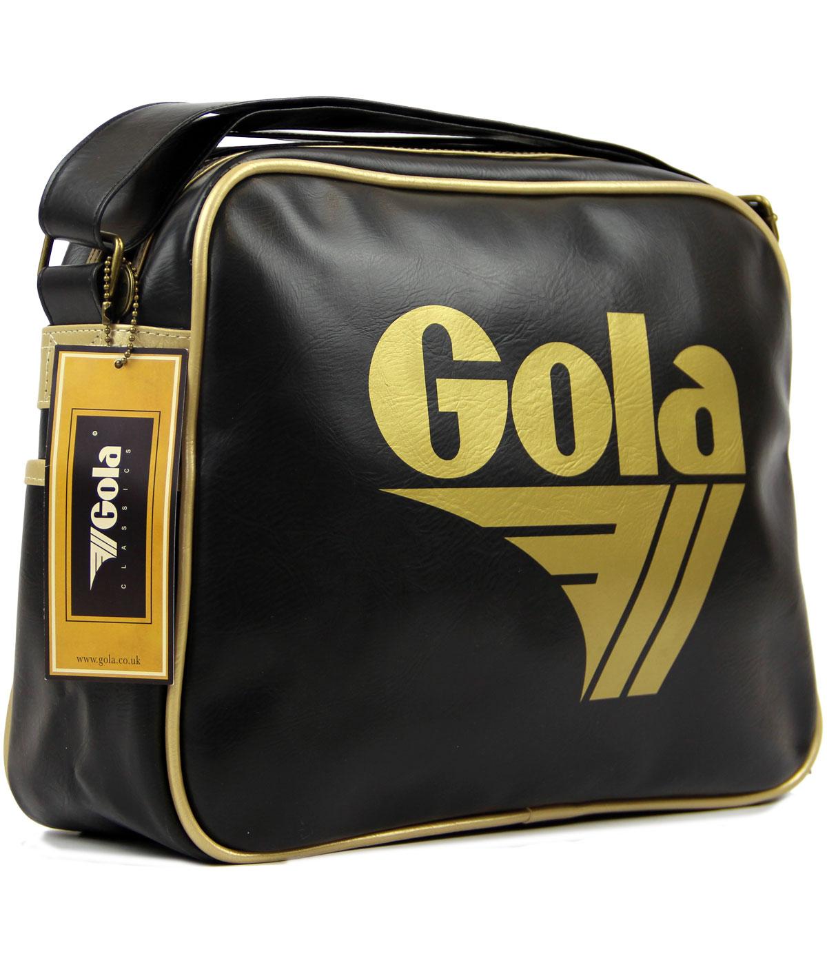 GOLA Redford Retro 70s Sports Shoulder Bag BLK/GLD