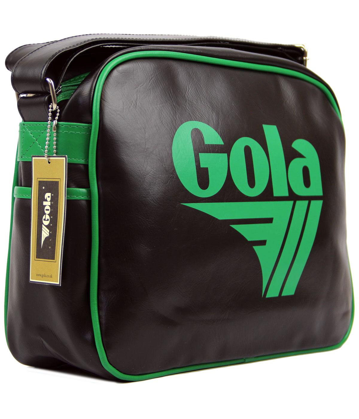 GOLA Redford Retro 70s Sports Shoulder Bag BLK/GRN