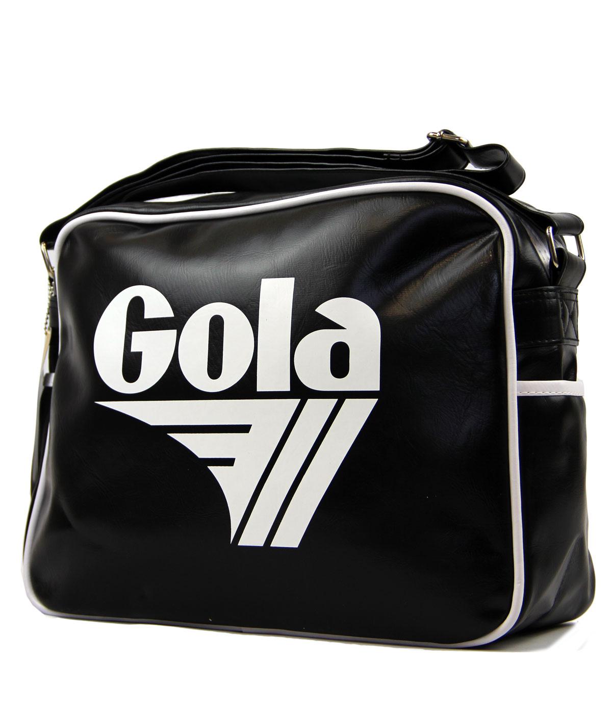 GOLA Redford Retro 1970s Indie Sports Shoulder Bag in Black/White