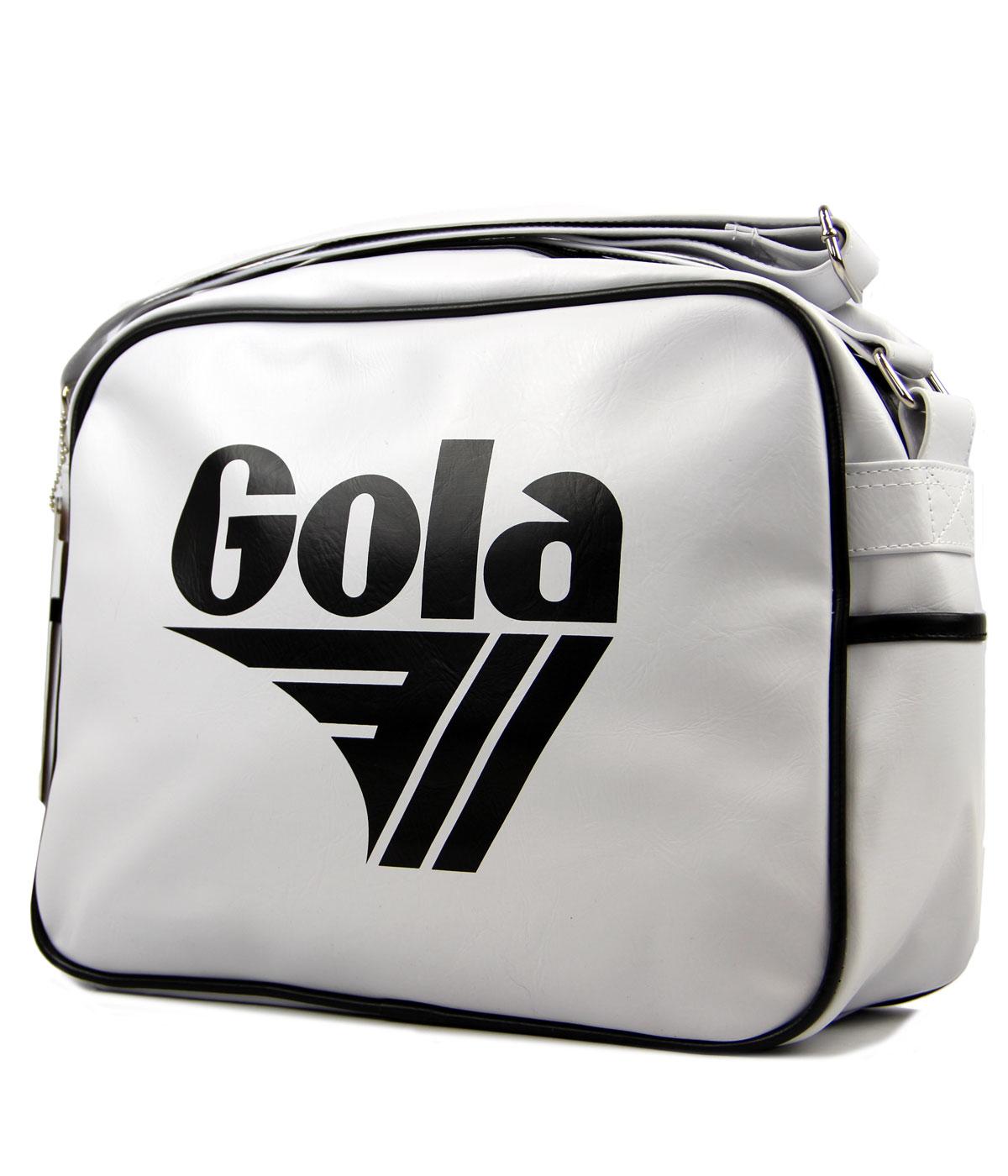 GOLA Redford Retro 1970s Indie Sports Shoulder Bag in White/Black