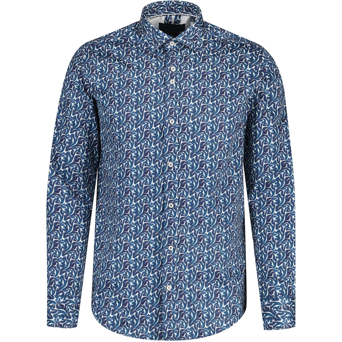 Guide London Shades Of Blue Abstract Print Shirt
