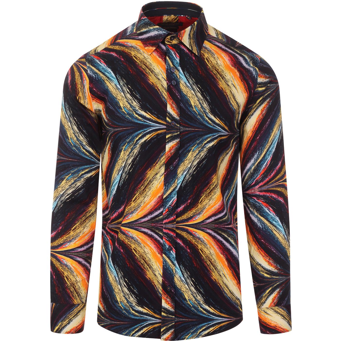 Psychedelic Flames GUIDE LONDON 60s Mod Shirt