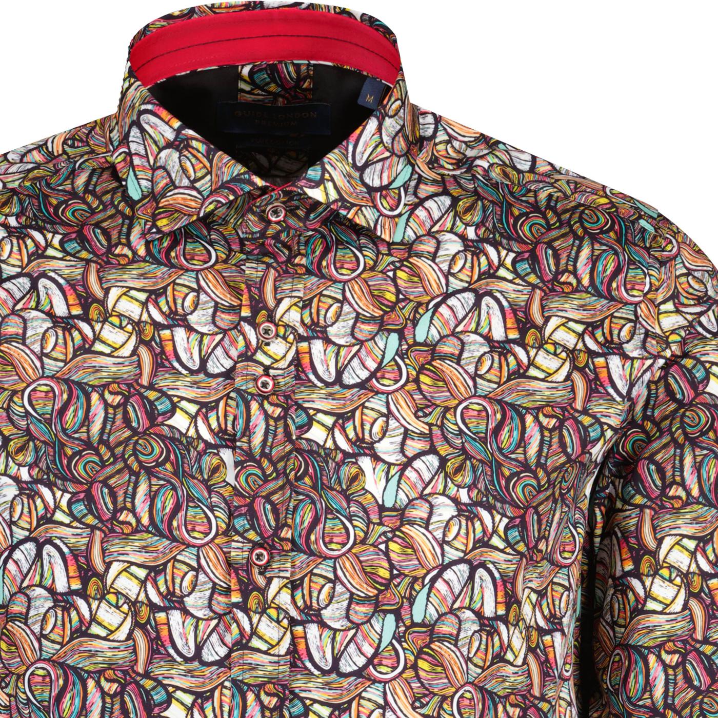 Guide London Retro '60s Psychedelic Pop Art Long Sleeve Shirt