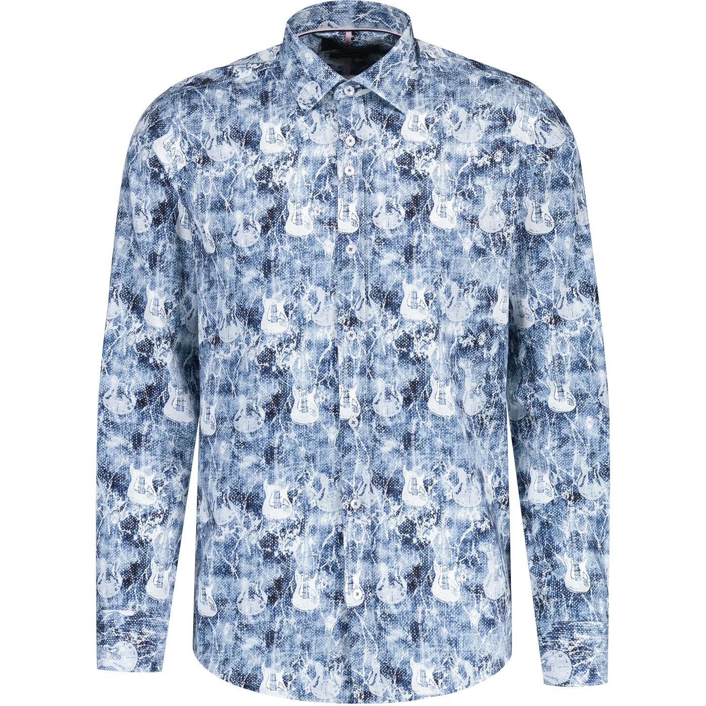 Guide London Retro Blues Guitar Print L/S Shirt