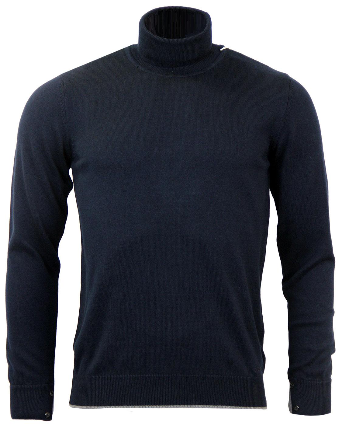 GUIDE LONDON Retro Mod Tipped Roll Neck Jumper