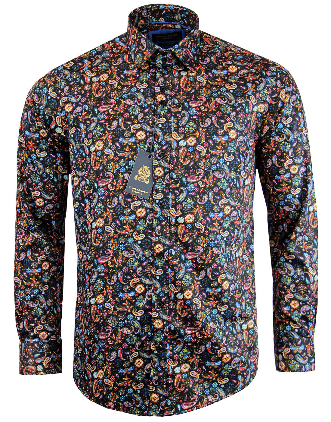 GUIDE LONDON 60s Psychedelic Painted Paisley Shirt
