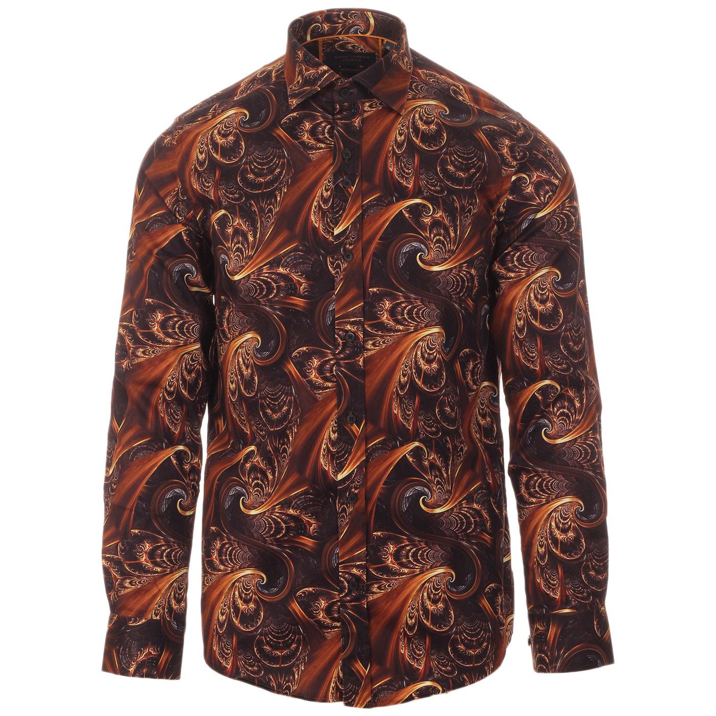 GUIDE LONDON Retro Psychedelic Spiral Print Shirt
