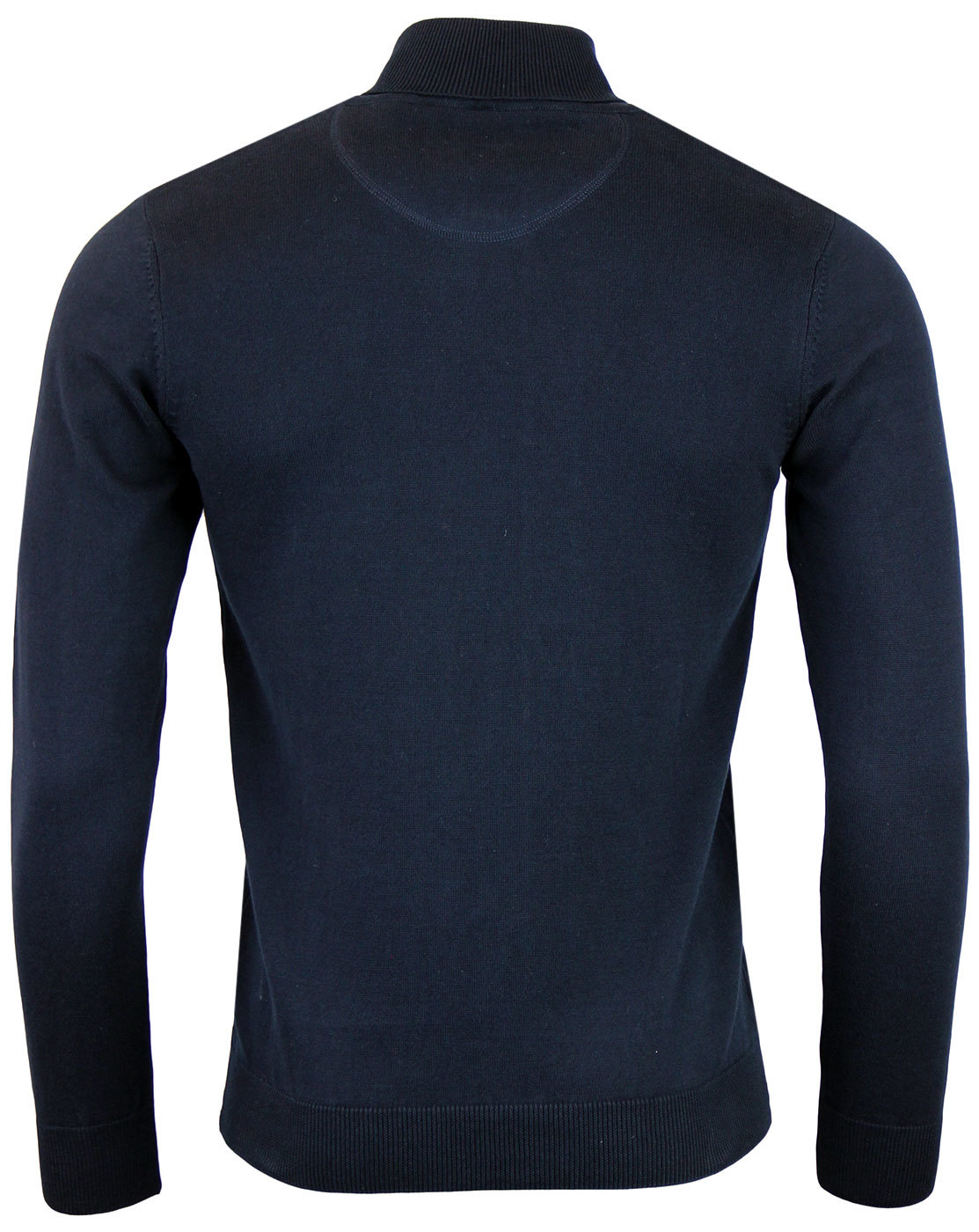 GUIDE LONDON Retro 1960s Mod Roll Neck Knitted Jumper in Navy