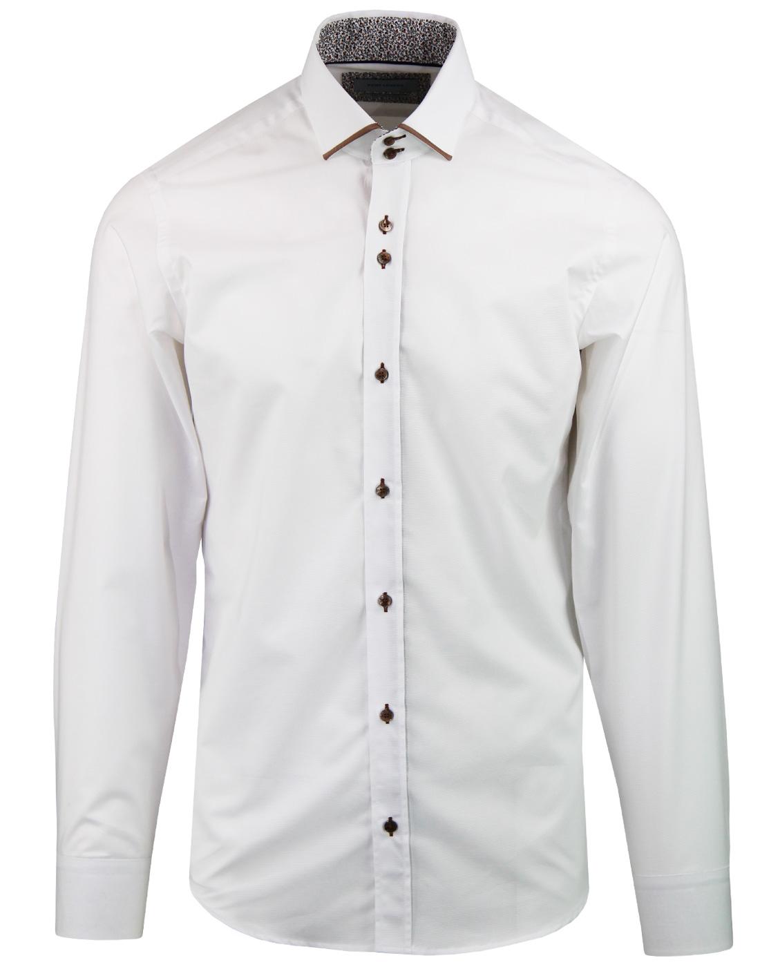GUIDE LONDON 60s Mod Tipped Collar Smart Shirt (W)
