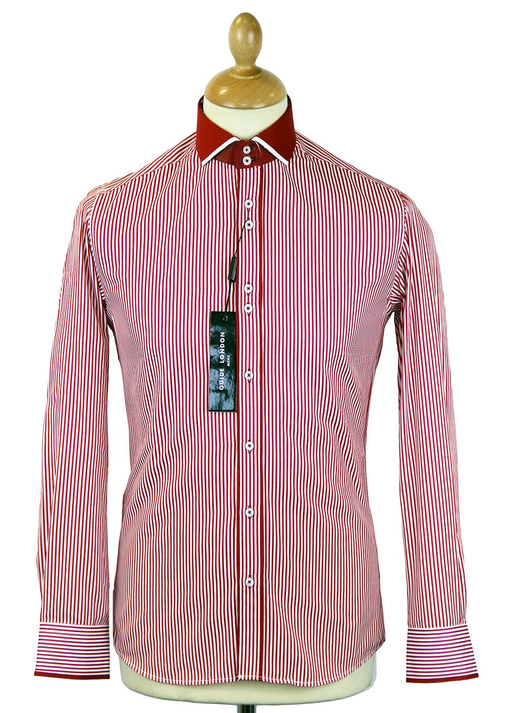 GUIDE LONDON Retro 60s Mod Candy Stripe Shirt (B)