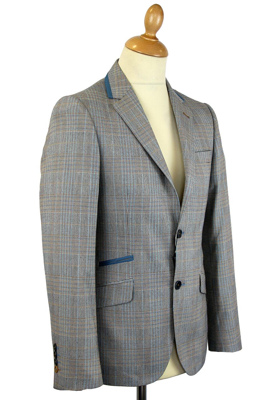GUIDE LONDON Retro 60s Mod Prince of Wales Check Blazer Jacket