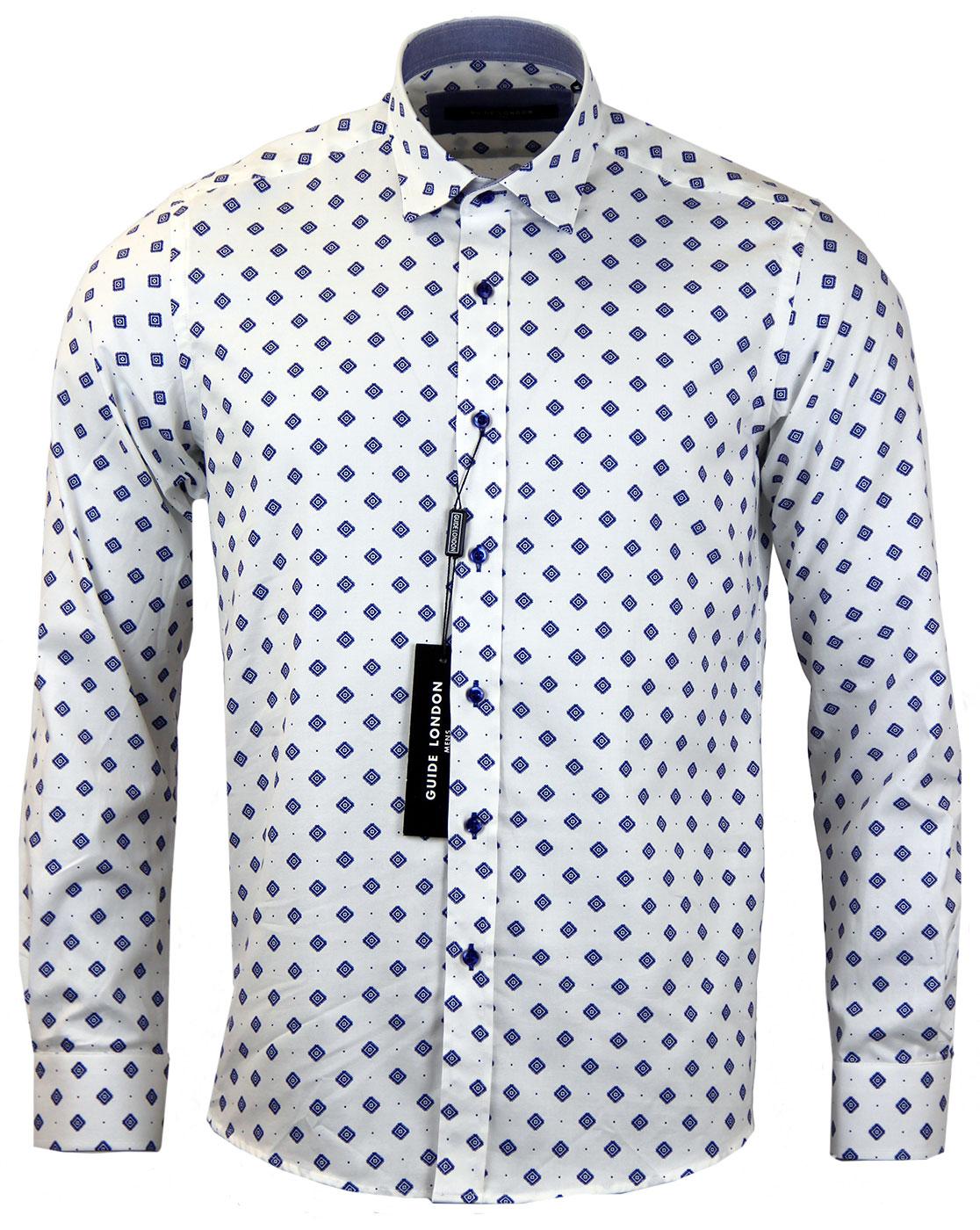 GUIDE LONDON Retro Mod Tile Polka Dot Oxford Shirt