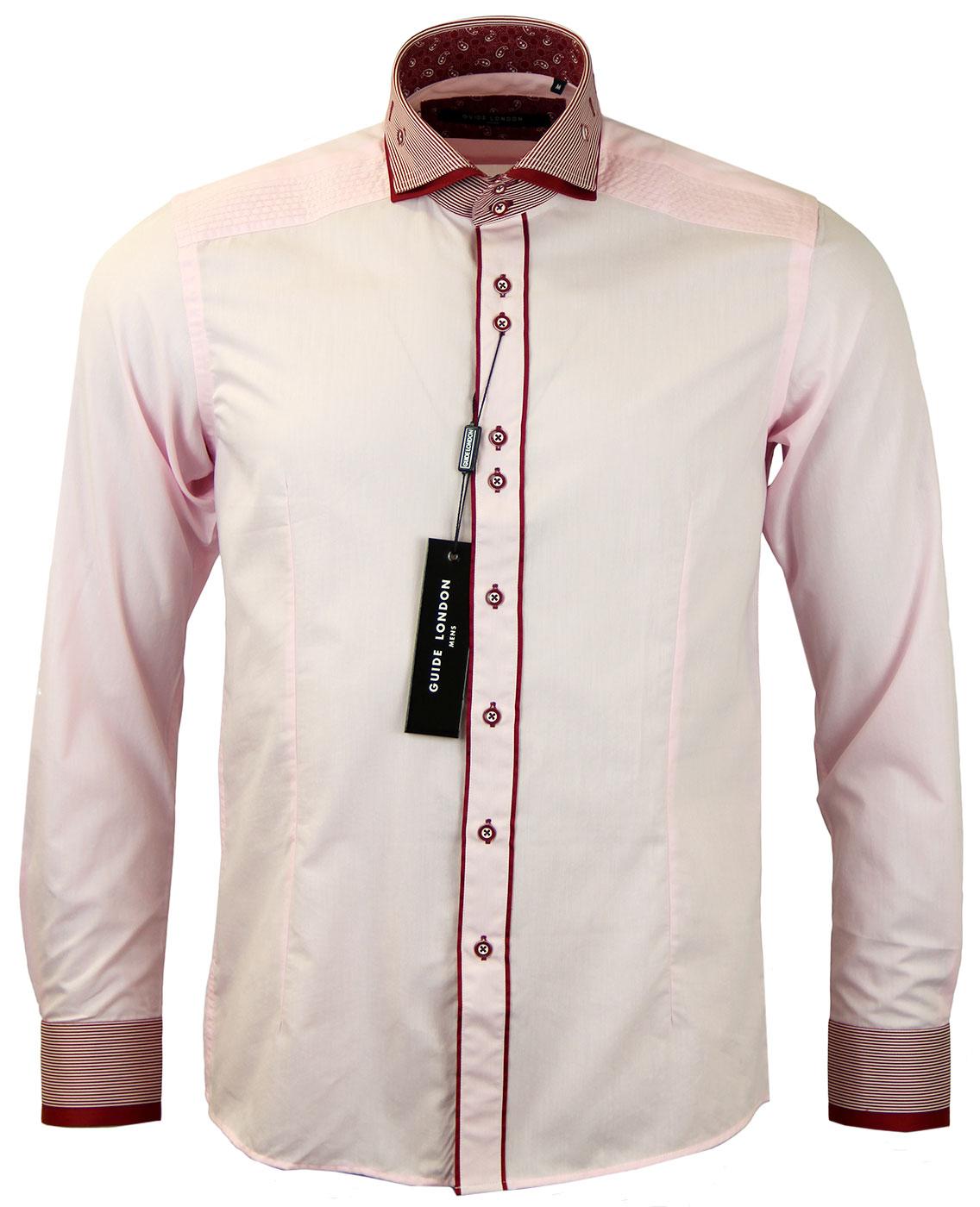 Stripe Double Collar GUIDE LONDON 60s Mod Shirt P