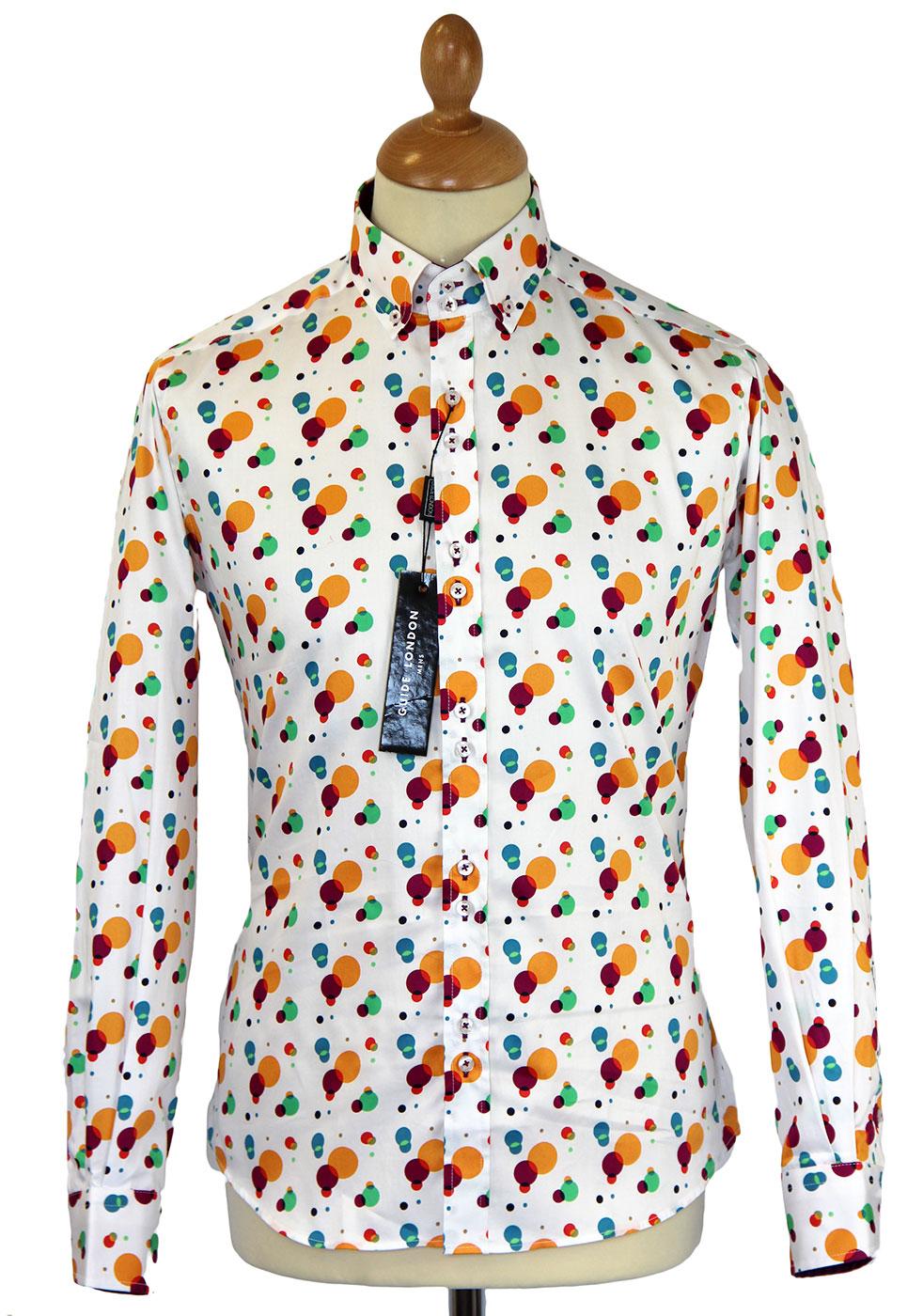 Polka Dot Bubble GUIDE LONDON Retro 60s Mod Shirt 