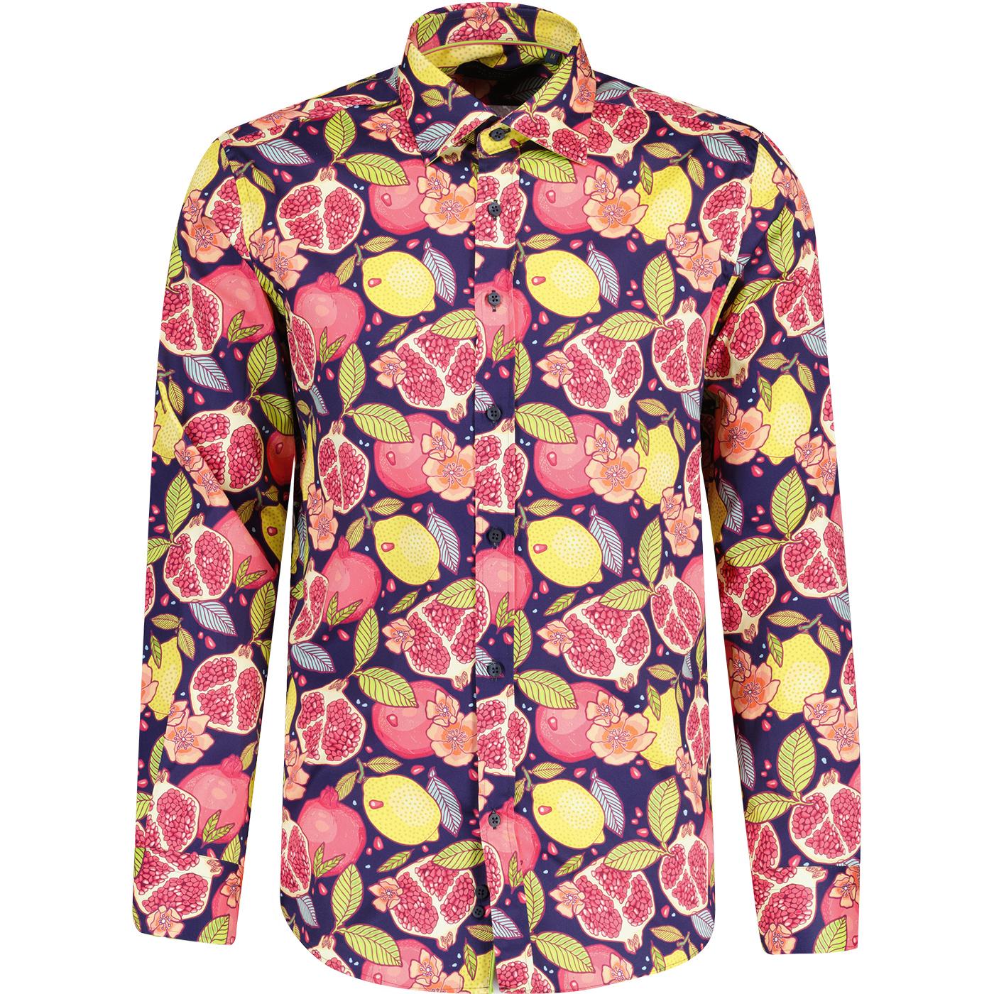 Guide London Retro Pomegranate Long Sleeve Shirt