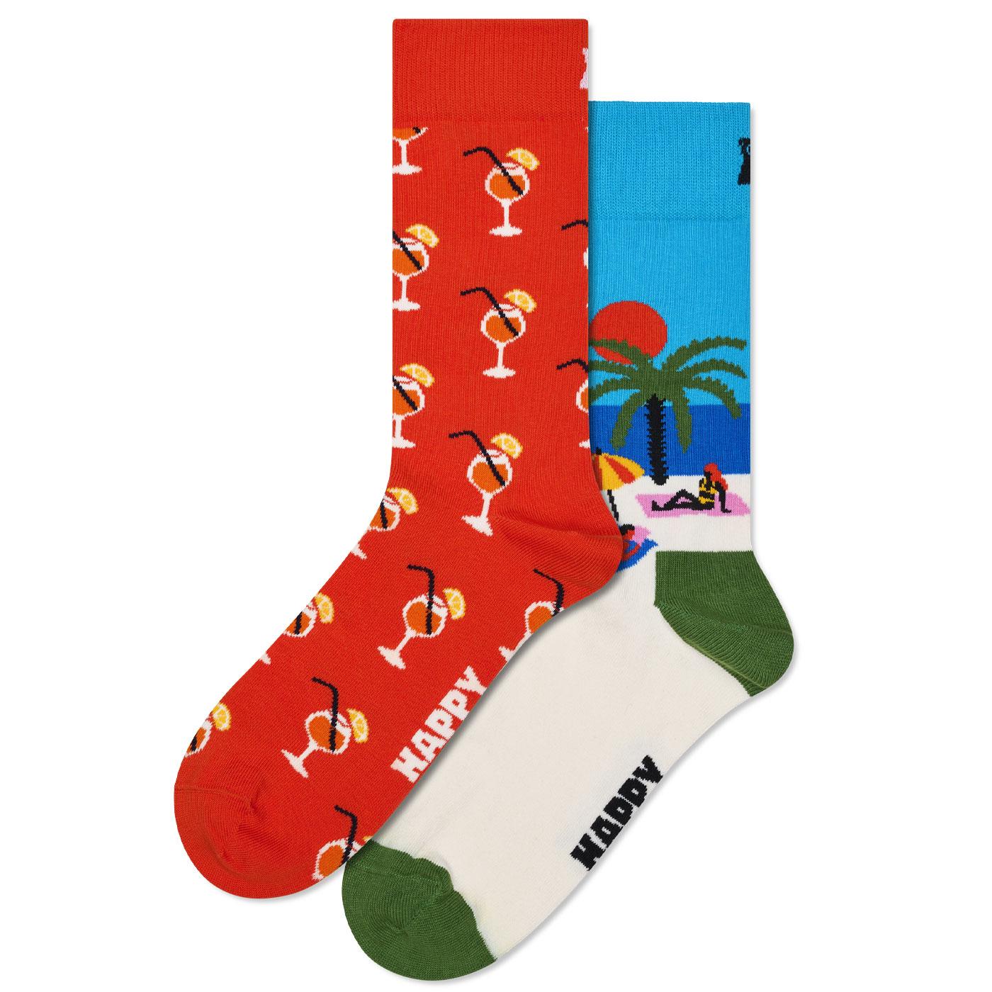 +Happy Socks Beach Life Two Pack Boxed Gift Set