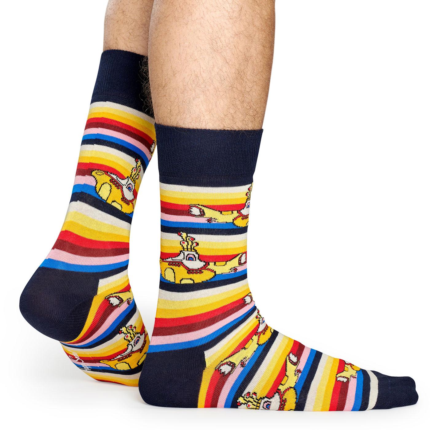 Calzini Uomo Happy Socks The Beatles – Collezione 50° Anniversario, Modelli Iconici, Edizione Limitata, Multicolor