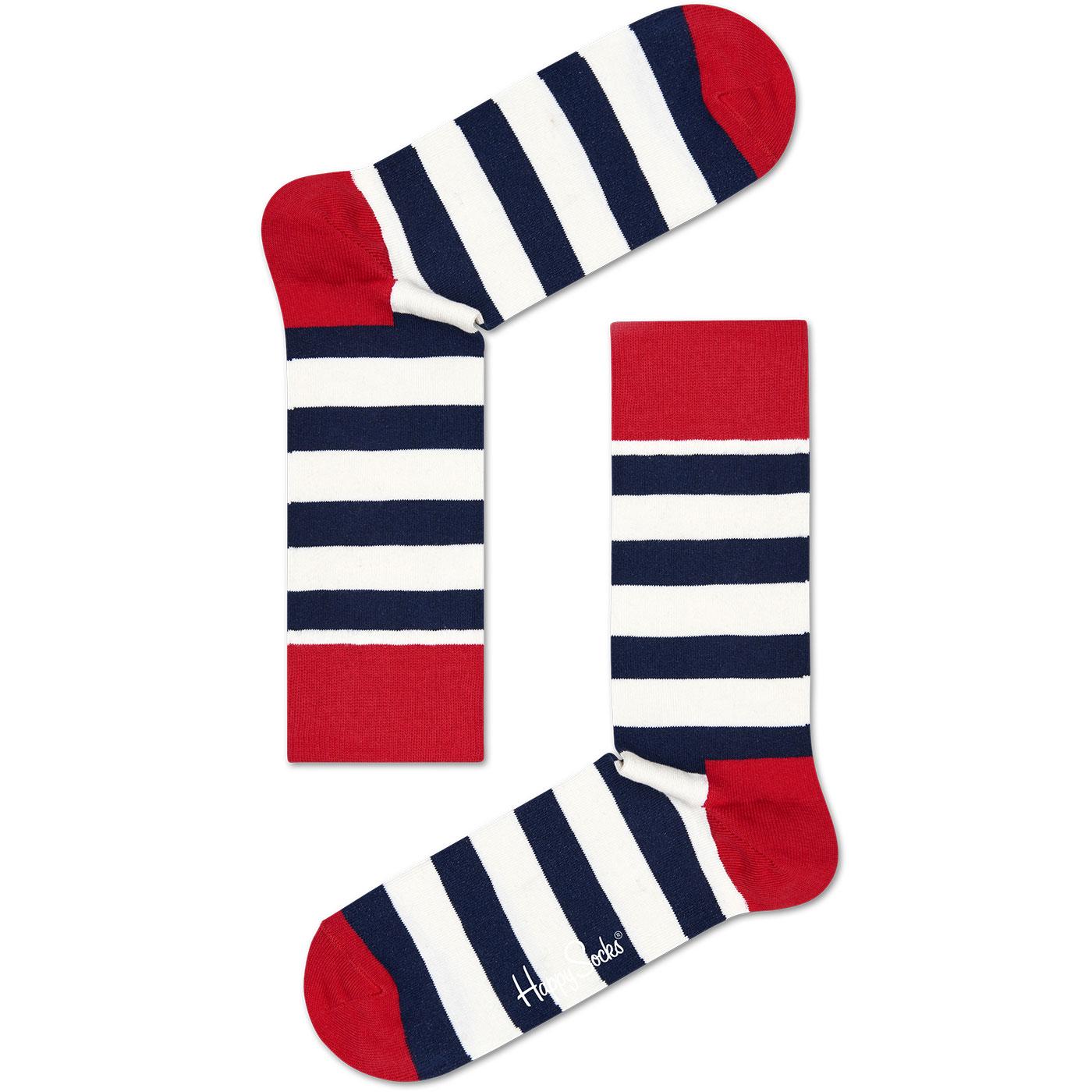 + HAPPY SOCKS Men's Breton Block Stripe Socks N/E