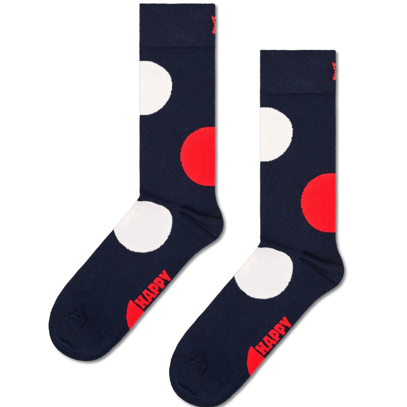 +Happy Socks Jumbo Dot Combed Cotton Socks Navy