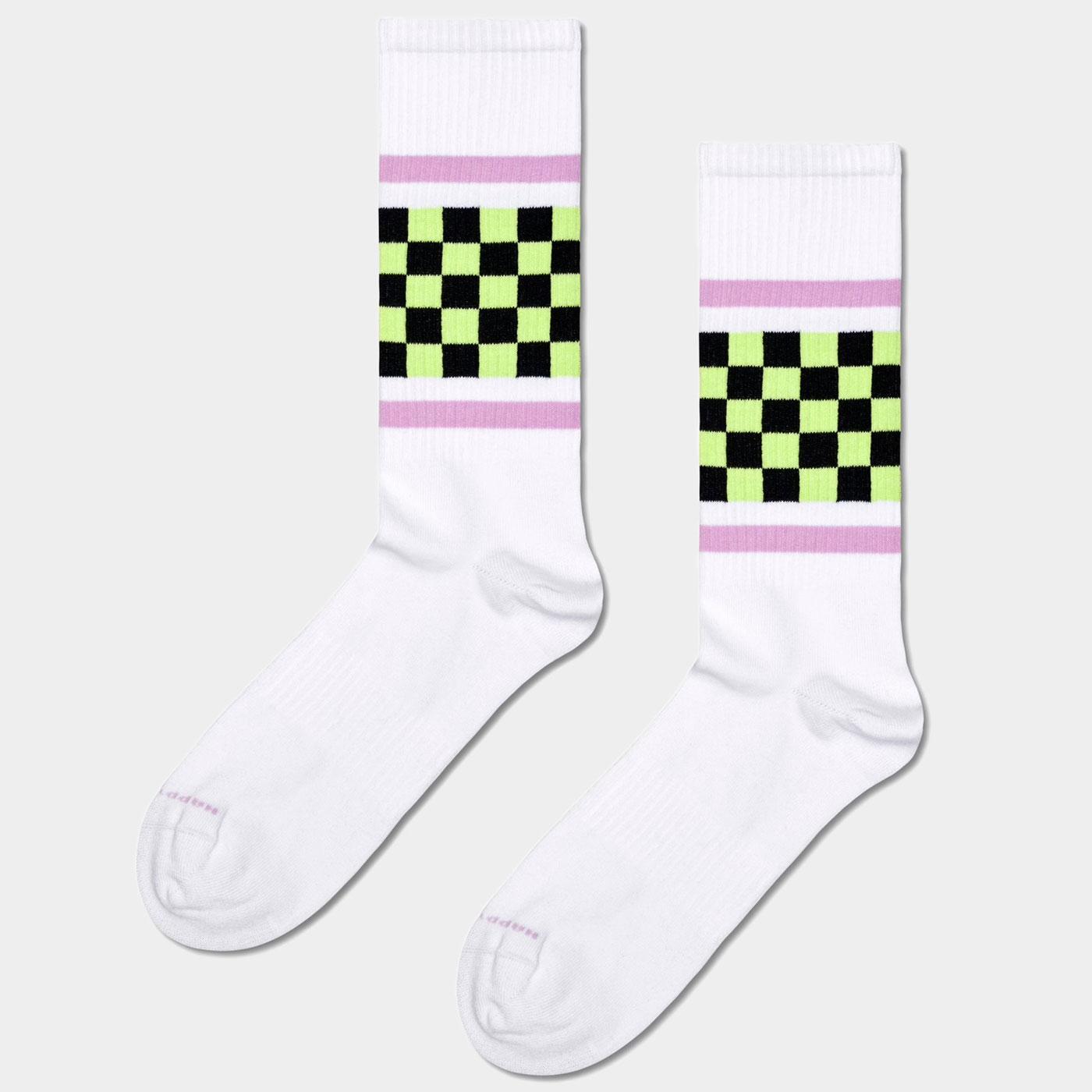 +Happy Socks Checked Stripe Mod Sneaker Socks W