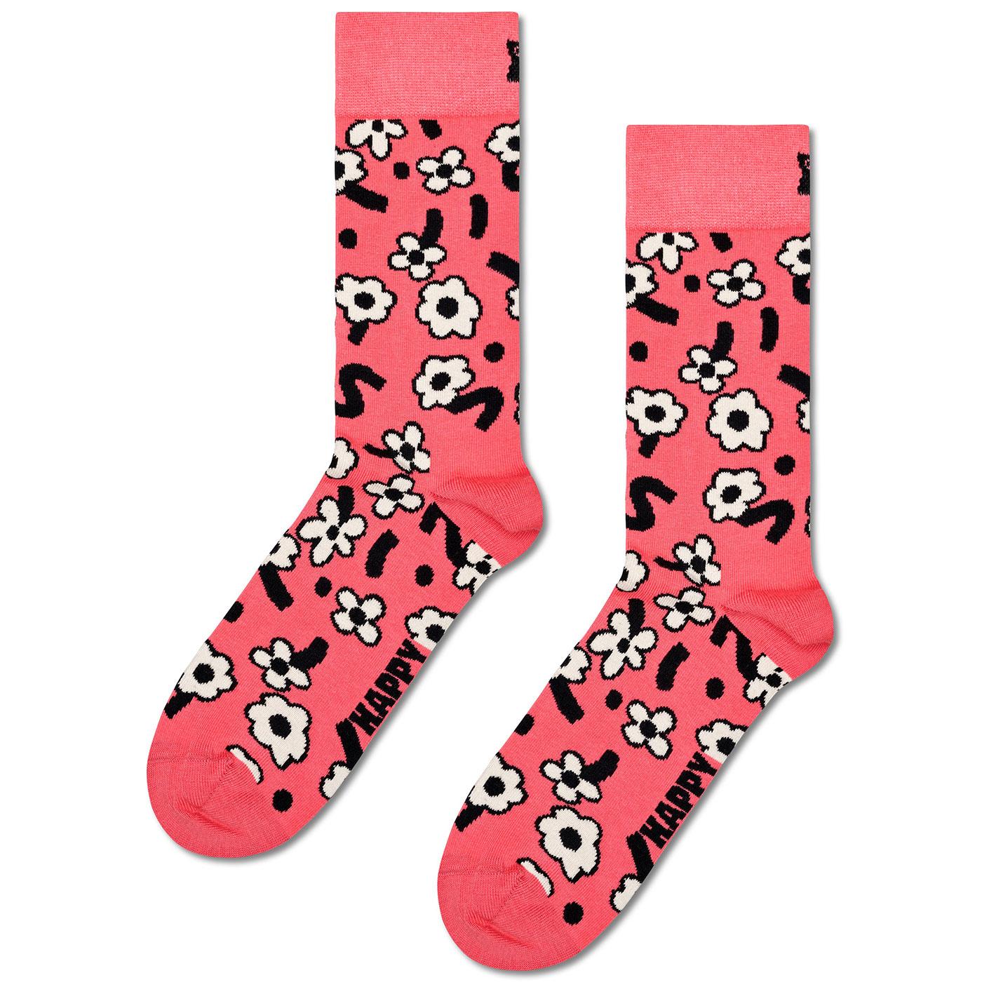 +HAPPY SOCKS Women's Dancing Flower Socks - Pink