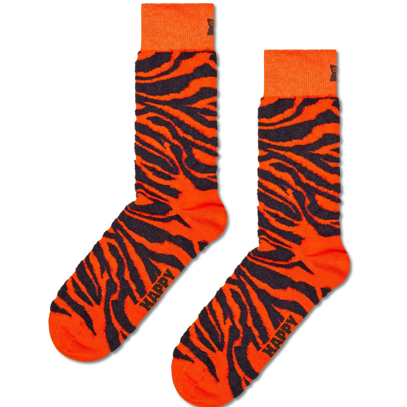 +Happy Socks Retro Fluffy Tiger Stripes Socks