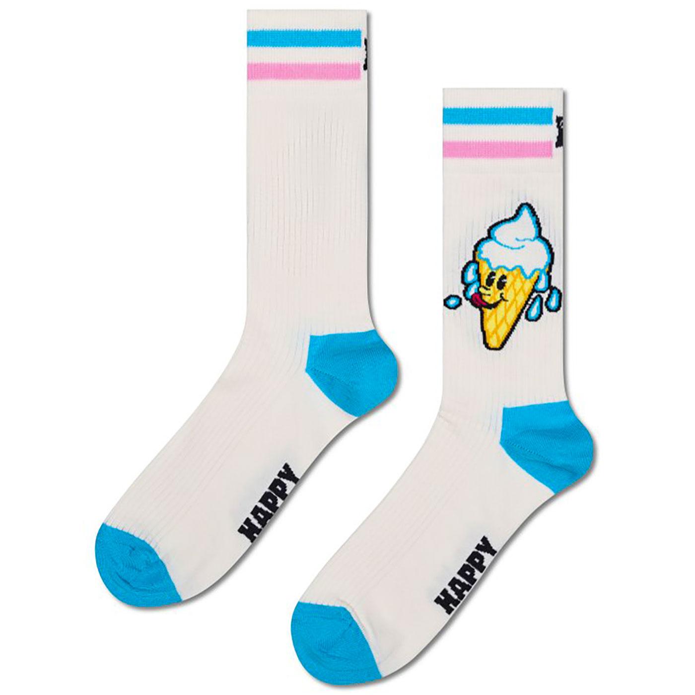 +Happy Socks Retro 70s Ice Cream Adult Crew Socks 